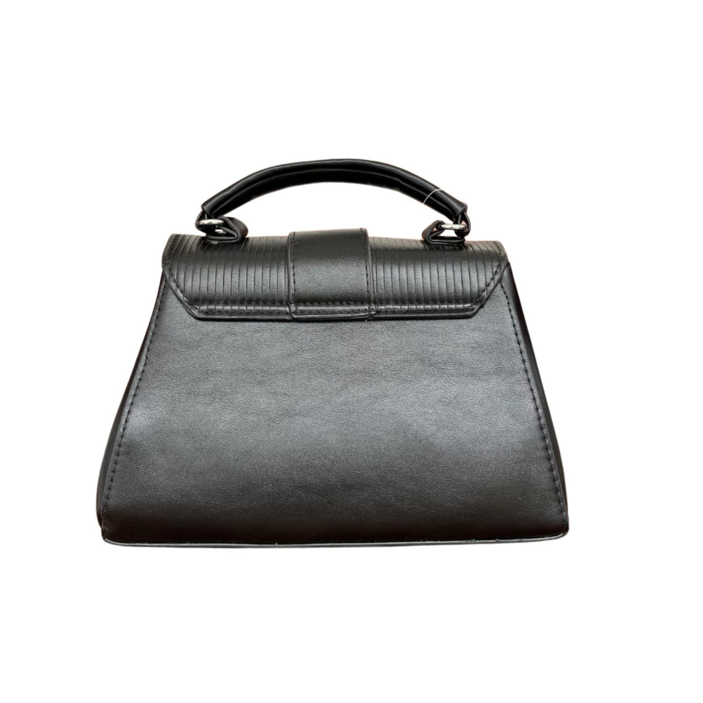 Classic Black PU Leather Top Handle Handbag