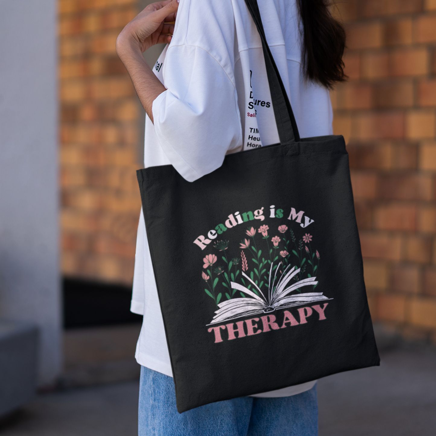 Reading Is My Therapy Tote