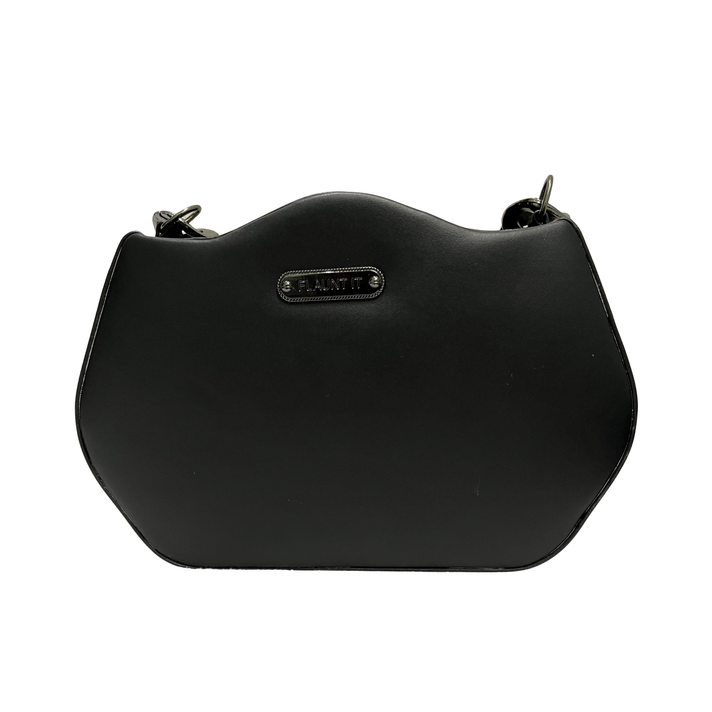 Black Faux Leather Shoulder Bag