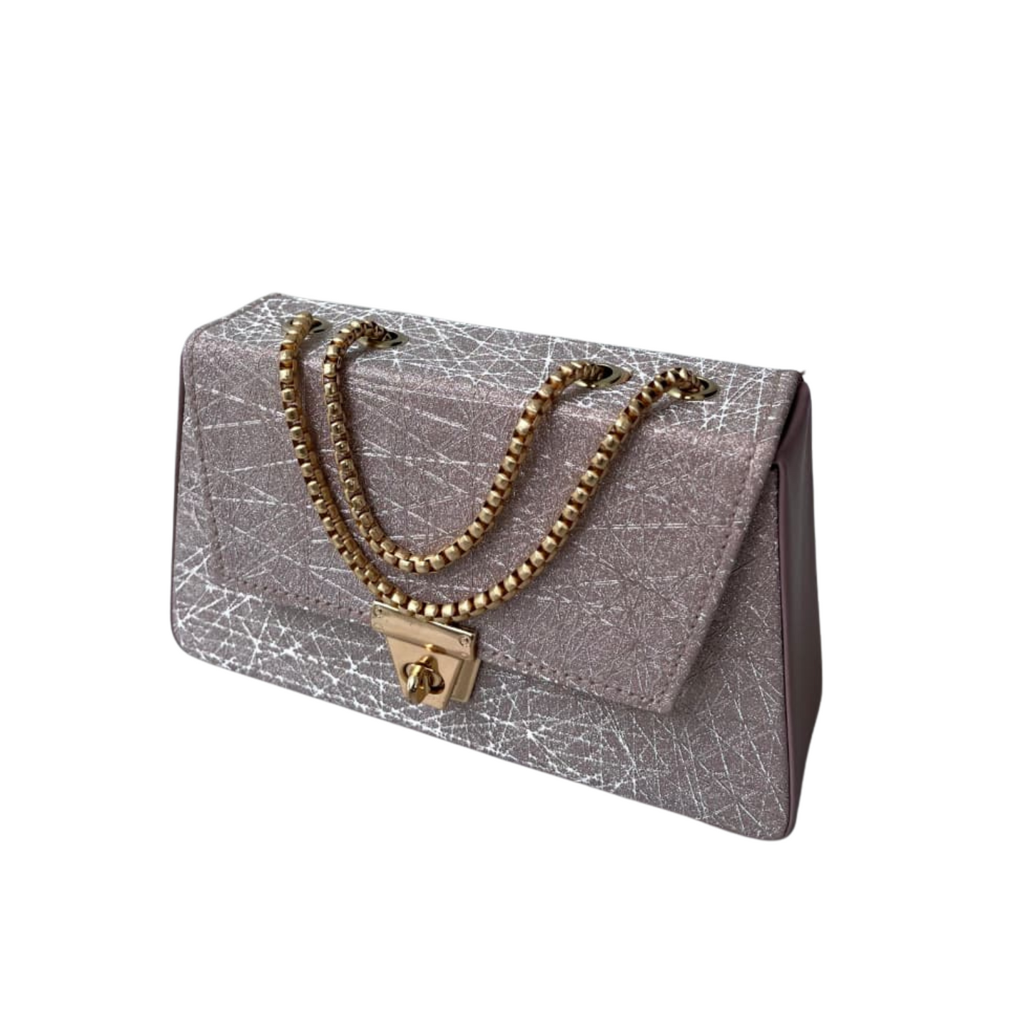 Elegant Metallic Textured Shoulder Bag
