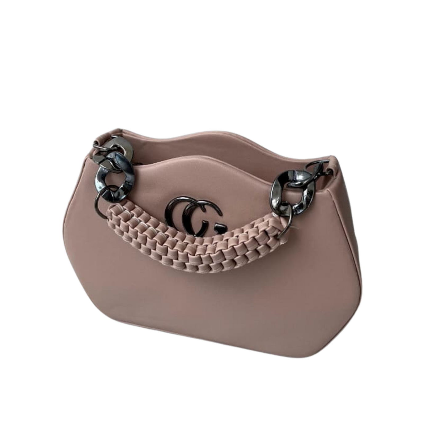 Chic Taupe Handbag with Braided Handle