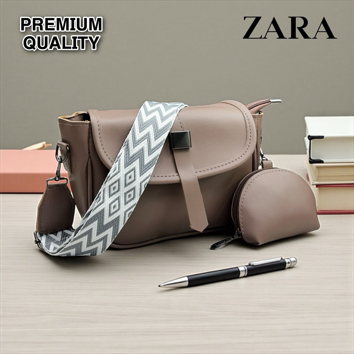 Trendy Crossbody Handbag with Detachable Strap