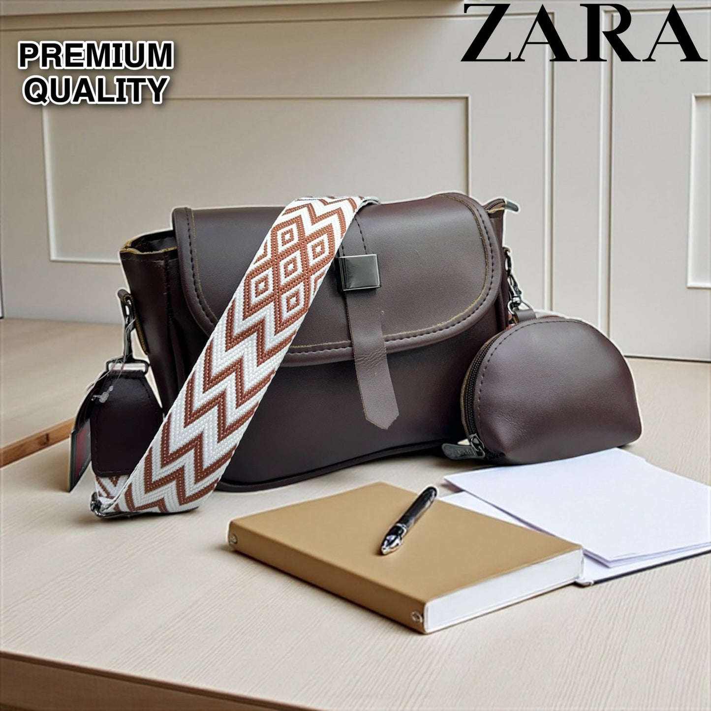 Trendy Crossbody Handbag with Detachable Strap