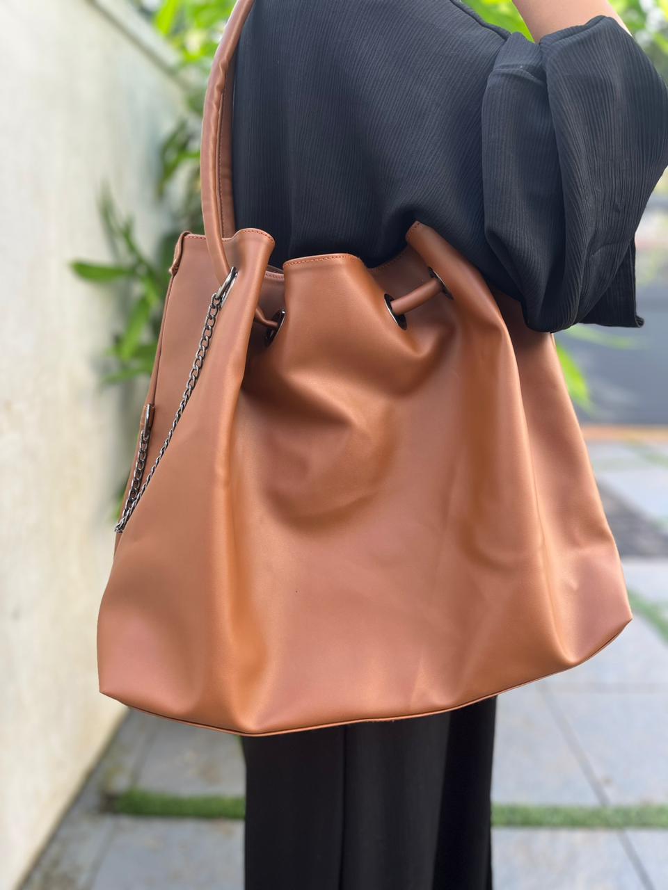 Classic Luxe Tote Bag with Chain