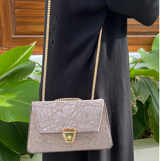 Elegant Metallic Textured Shoulder Bag