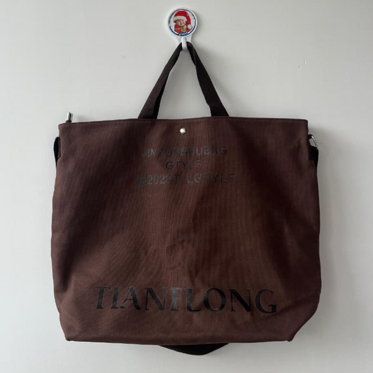 Large Brown Canvas Tote Bag