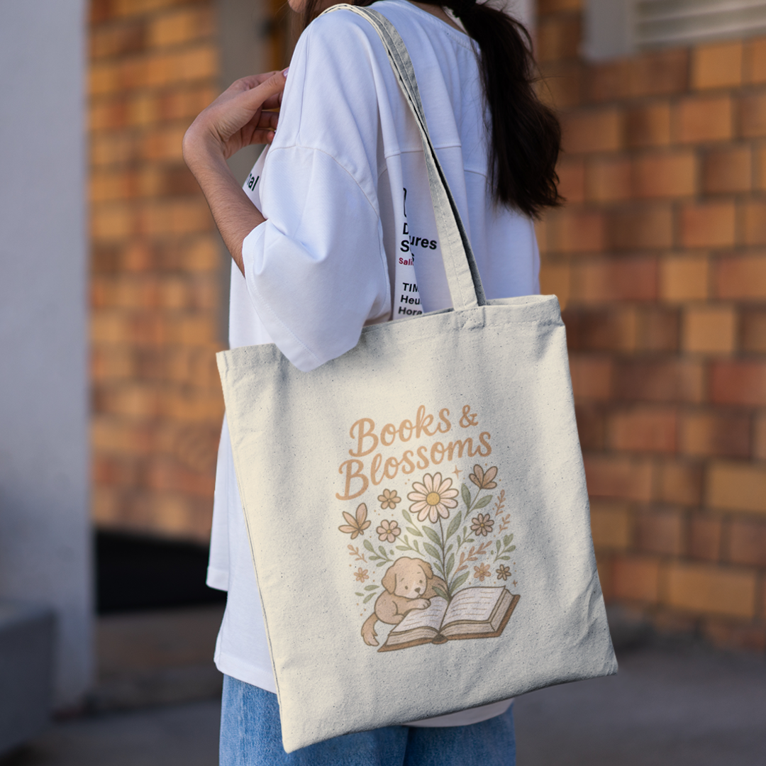Books Blossoms Tote